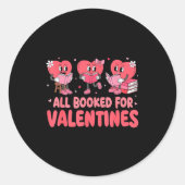 All Booked For Valentine Book Funny Teacher Kids G Ronde Sticker (Voorkant)