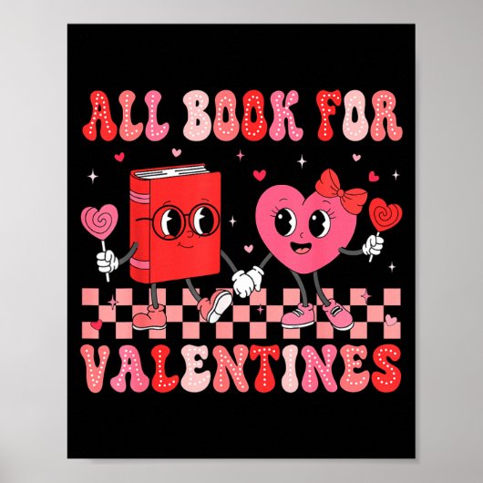 All Booked For Valentine Book Librarian Teacher Wo Poster (Voorkant)