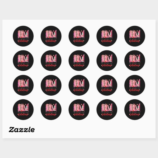 All Booked For Valentine Teacher Valentines Day Bo Ronde Sticker (Vel)