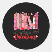All Booked For Valentine Teacher Valentines Day Bo Ronde Sticker (Voorkant)