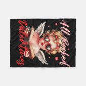 All Booked For Valentines Cupid Reading Lover Libr Fleece Deken (Voorkant (Horizontaal))
