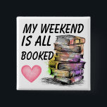 All Booked  Vierkante Button 5,1 Cm<br><div class="desc">All Booked - Button
Share the intellectual passion with your loved ones!</div>