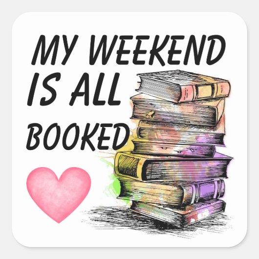 All Booked  Vierkante Sticker (Voorkant)