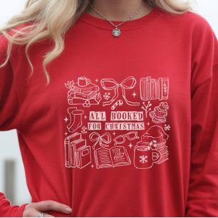 All Booked voor Kerstmis Rode Lange Mouwen T-Shirt