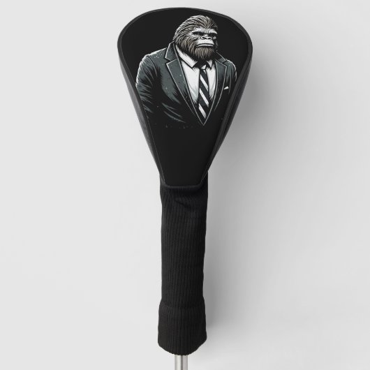 All Business Bigfoot - Grappig Stijlvol Sasquatch Golfheadcover (Voorkant)