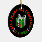 All Cancer Awareness Lint Kerstversiering Keramisch Ornament (Rechts)