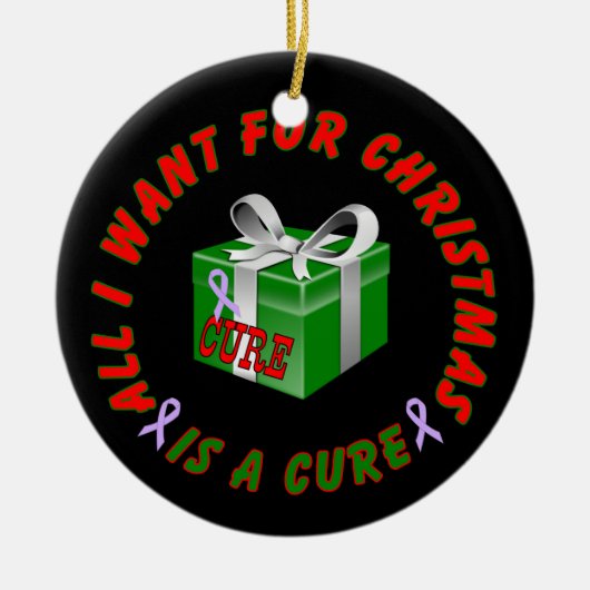 All Cancer Awareness Lint Kerstversiering Keramisch Ornament (Voorkant)