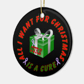 All Cancer Awareness Lint Kerstversiering Keramisch Ornament (Links)
