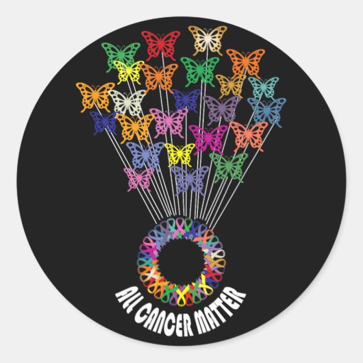 All Cancer Matters Awareness Day Ribbon Support Ronde Sticker (Voorkant)