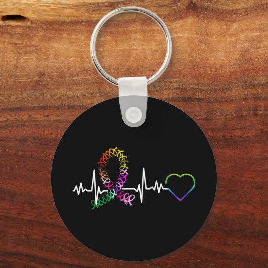 All Cancer Matters Bewustmakingsdag Hartslagkanker Sleutelhanger (Voorkant)