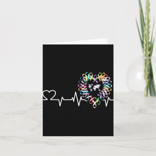 All Cancer Matters Bewustmakingsdag Heartbeat Ribb Kaart (Voorkant)