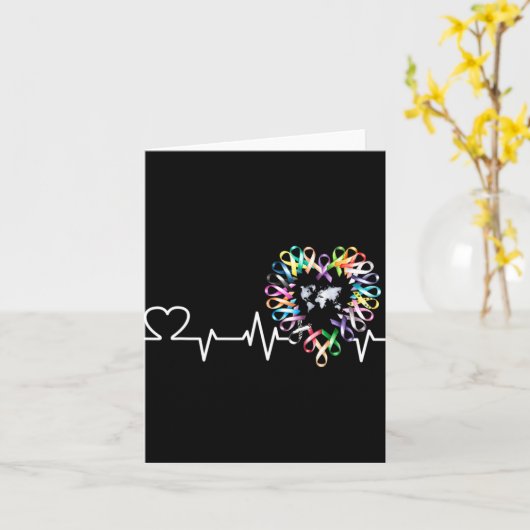 All Cancer Matters Bewustmakingsdag Heartbeat Ribb Kaart (Gele Bloem)