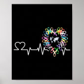 All Cancer Matters Bewustmakingsdag Heartbeat Ribb Poster (Voorkant)