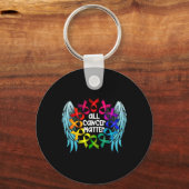 All Cancer Problem World Cancer Awareness Multicol Sleutelhanger (Voorkant)