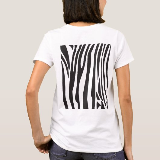 "All Charm" Cute Zebra Black/White Stripes Design T-shirt (Achterkant)