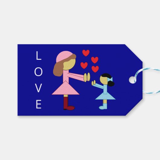 All Children Need Love : Dark Blue Cadeaulabel (Voorkant (Horizontaal))