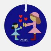 All Children Need Love: Navy Glas Ornament (Achterkant)