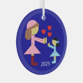 All Children Need Love: Navy Glas Ornament (Voorkant Rechts)