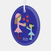 All Children Need Love: Navy Glas Ornament (Voorkant links)