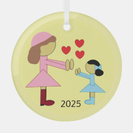 All Children Need Love: Yellow Glas Ornament