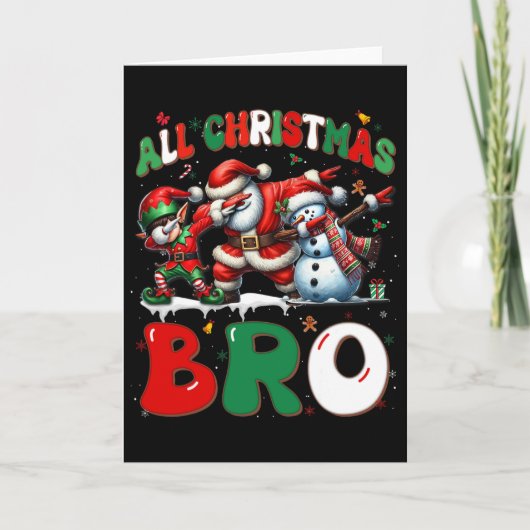 All Christmas Bro Xmas Santa Elf Snowman Dabbing M Kaart (Voorkant)
