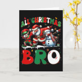 All Christmas Bro Xmas Santa Elf Snowman Dabbing M Kaart (Gele Bloem)