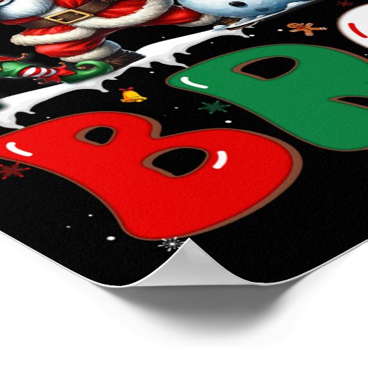 All Christmas Bro Xmas Santa Elf Snowman Dabbing M Poster (Hoek)