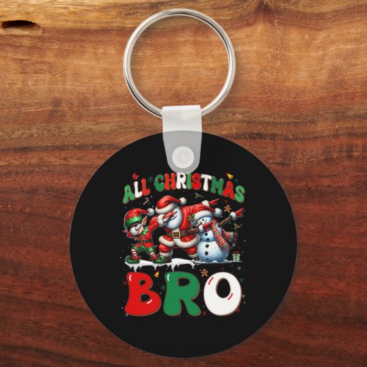 All Christmas Bro Xmas Santa Elf Snowman Dabbing M Sleutelhanger (Voorkant)