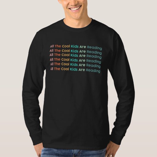All Cool Kids Are Reading Book Nerd  Reading Vinta T-shirt (Voorkant)