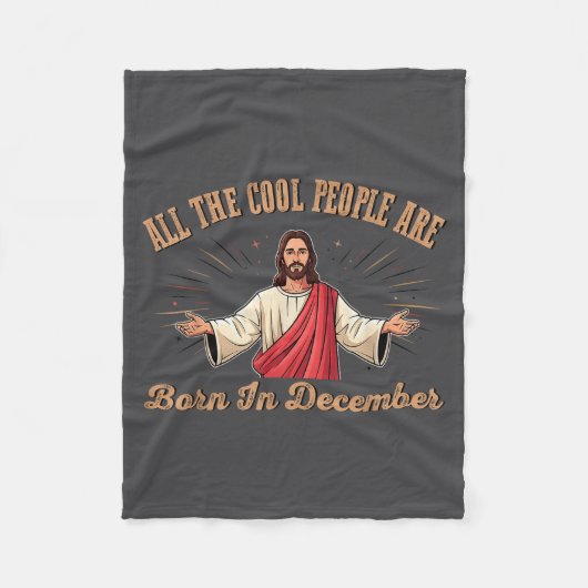 All Cool People Are Born In December Birthday Chri Fleece Deken (Voorkant)