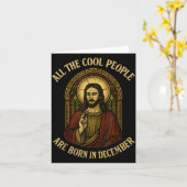 All Cool People Are Born In December Birthday Chri Kaart (Gele Bloem)