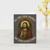 All Cool People Are Born In December Birthday Chri Kaart (Gele Bloem)