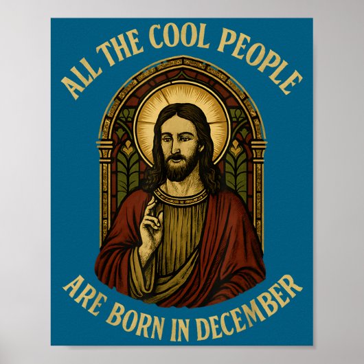 All Cool People Are Born In December Birthday Chri Poster (Voorkant)