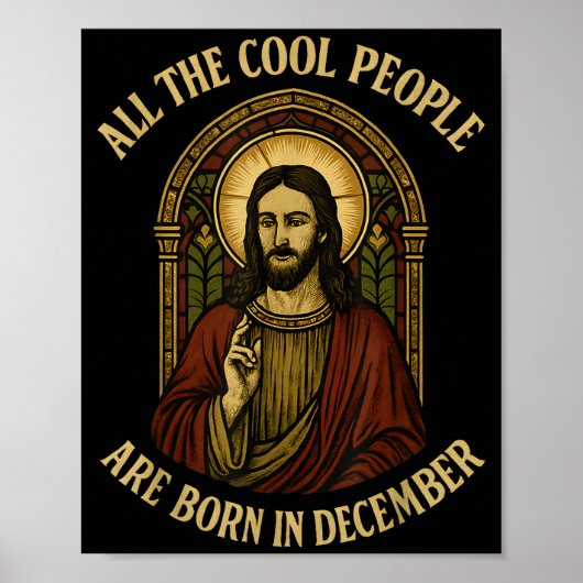 All Cool People Are Born In December Birthday Chri Poster (Voorkant)