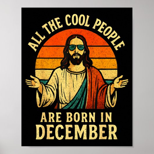 All Cool People Are Born In December Birthday Chri Poster (Voorkant)