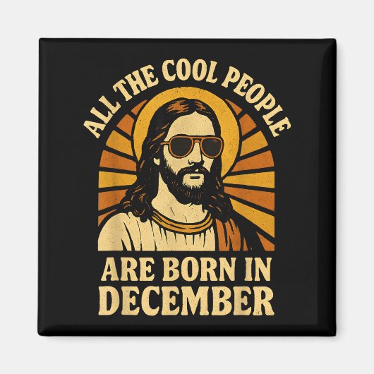 All Cool People Are Born In December Birthday  Magneet (Voorkant)