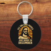 All Cool People Are Born In December Birthday  Sleutelhanger (Voorkant)