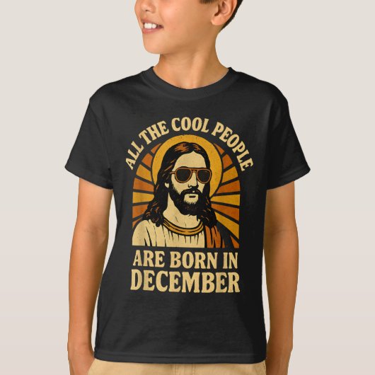 All Cool People Are Born In December Birthday  T-shirt (Voorkant)