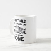 "All Day Doing Nothing" Funny Lazy Cat Coffee Mug Koffiemok (Voorkant links)