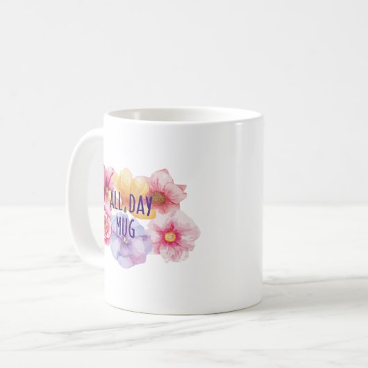 All Day Mug – Blumenliebe im Everyday-Stil Koffiemok (Voorkant links)