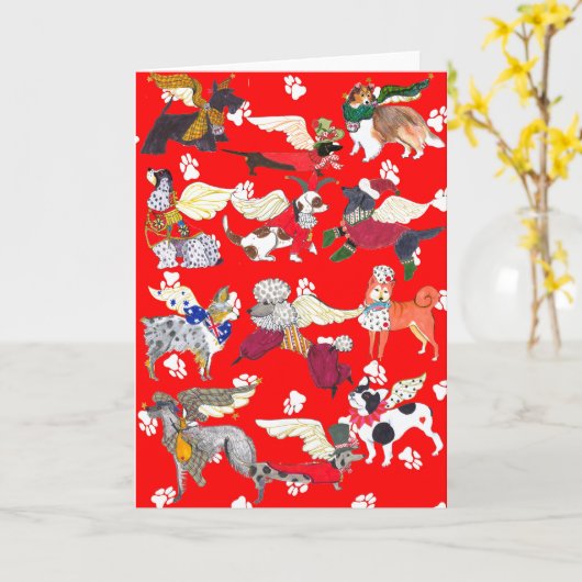 "All Dogs are Angels" Note Card van Gulliver is an Kaart (Gele Bloem)