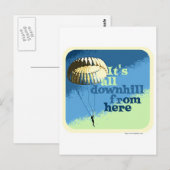 All Downhill Funny Slogan Briefkaart (Voorkant / Achterkant)