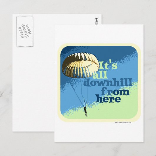 All Downhill Funny Slogan Briefkaart (Voorkant / Achterkant)