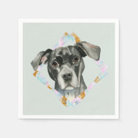 "All Ears" Pit Bull Dog Waterverf Schilderij