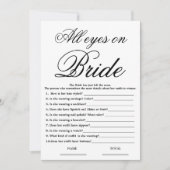All eyes on Bride Simple Bridal Shower Game Kaart (Voorkant)