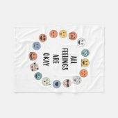 All Feelings Are Okay School Teacher Psychologist  Fleece Deken (Voorkant (Horizontaal))