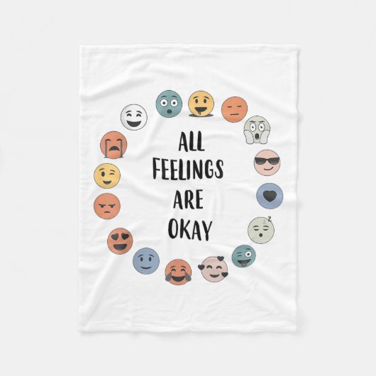 All Feelings Are Okay School Teacher Psychologist  Fleece Deken (Voorkant)