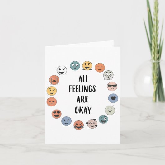 All Feelings Are Okay School Teacher Psychologist  Kaart (Voorkant)