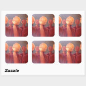 All Five Heads Vierkante Sticker (Vel)