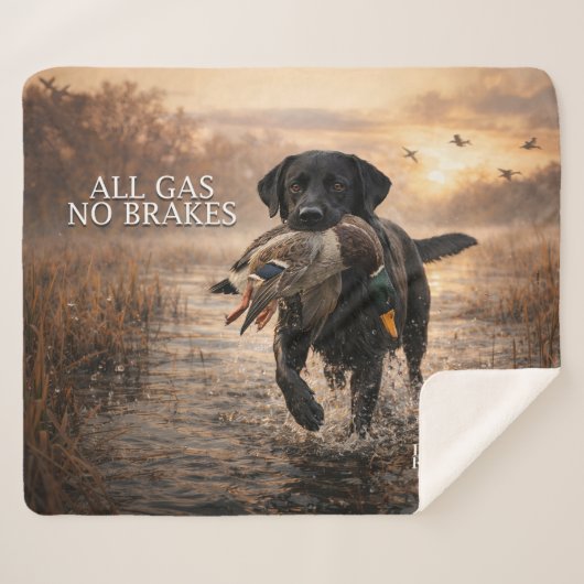 All Gas No Brakes Black Lab Sherpa Deken (Voorkant (horizontaal))